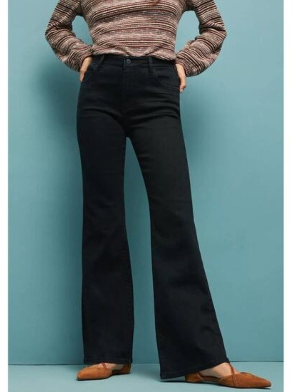 Anthropolgie Pilcro and The Letterpress High-Rise Boocut Jeans Black sz 29
